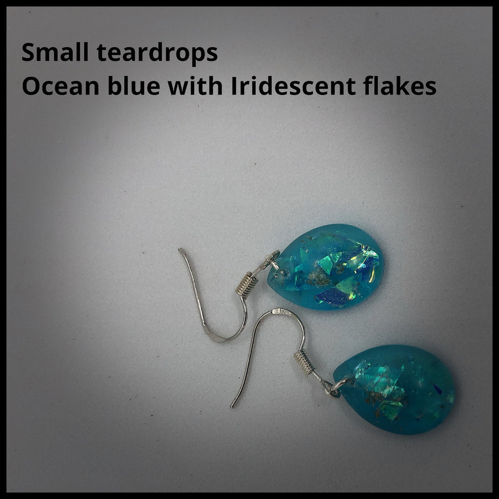 Resin Small Teardrop Earrings with Cremains