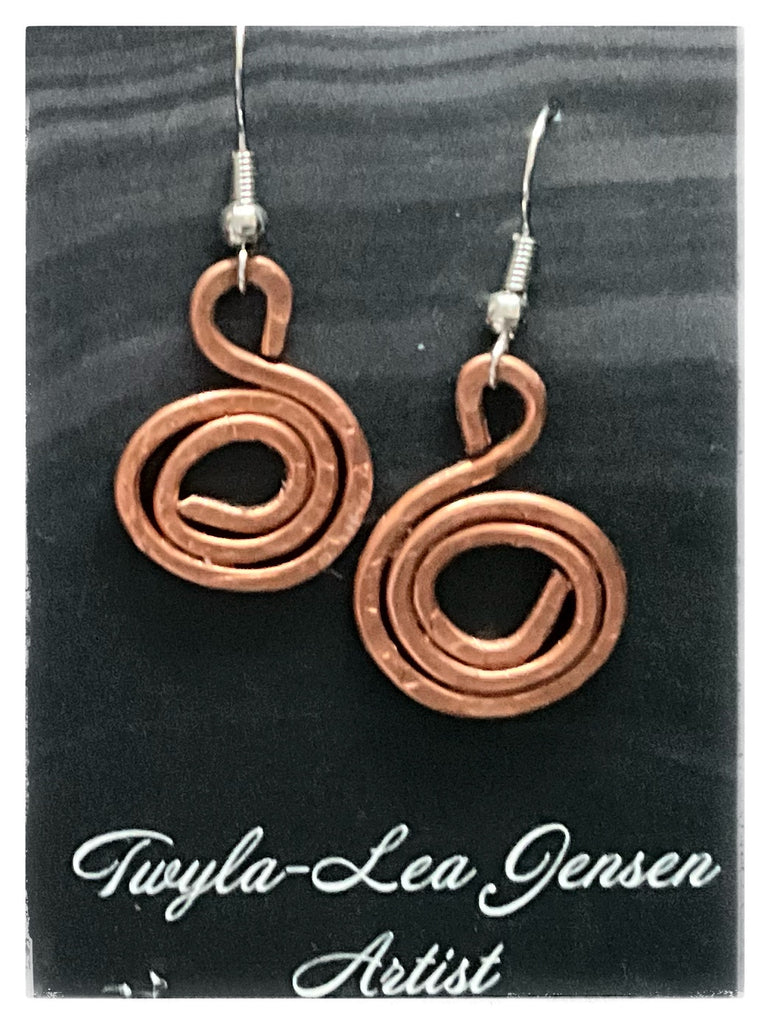 Copper Swirl Earrings