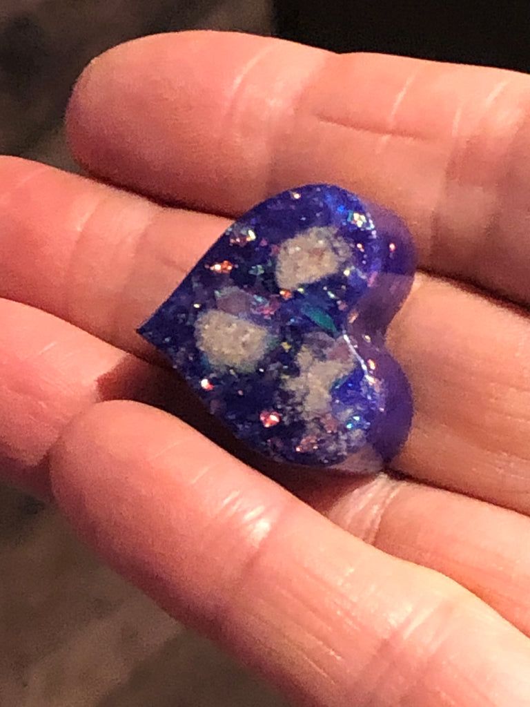Resin Heart Pendant with Cremains
