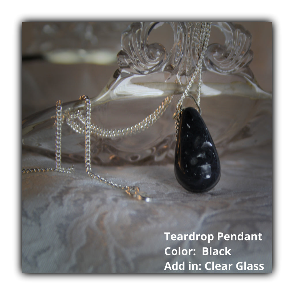 Resin Teardrop Pendant with Cremains - Pendant - spiritsoultreasures - spiritsoultreasures