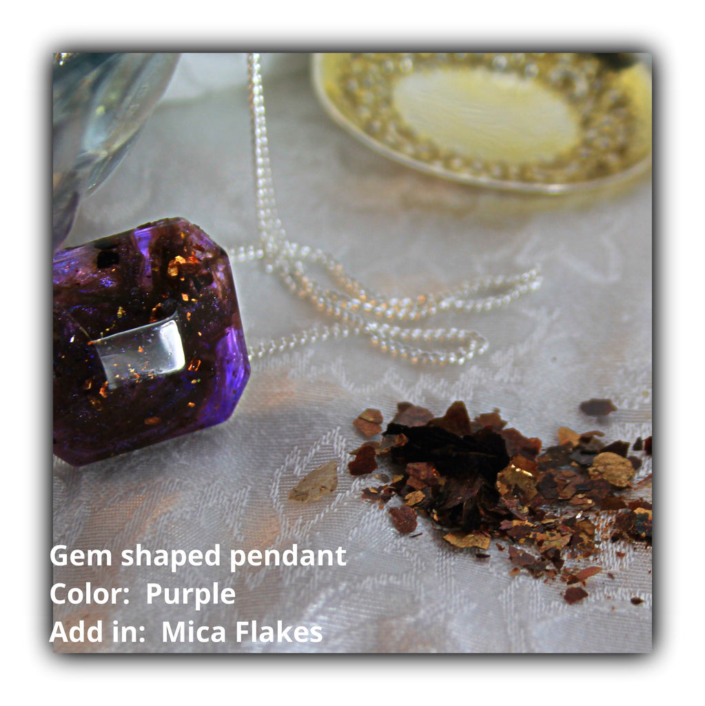 Resin Gem Shaped Pendant with Cremains