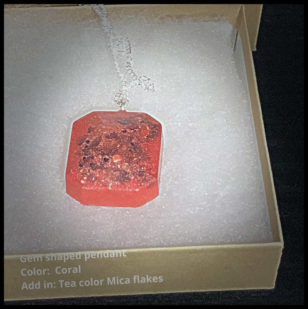 Resin Gem Shaped Pendant with Cremains