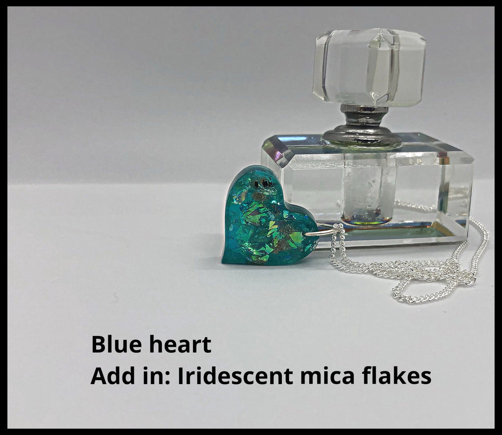 Resin Heart Pendant with Cremains