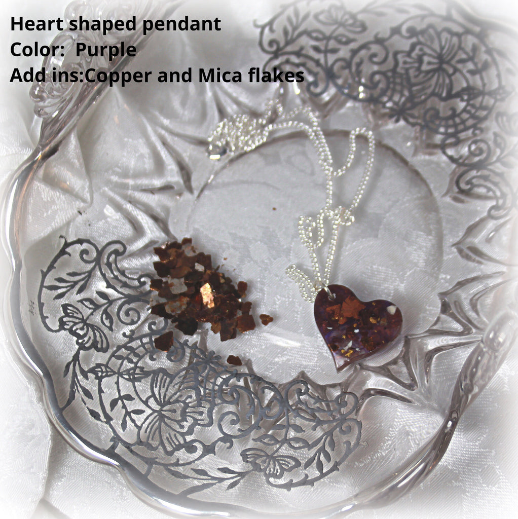 Resin Heart Pendant with Cremains - Pendant - spiritsoultreasures - spiritsoultreasures